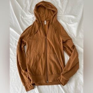 American Apparel Mustard Yellow Zip-Up Hoodie size small
